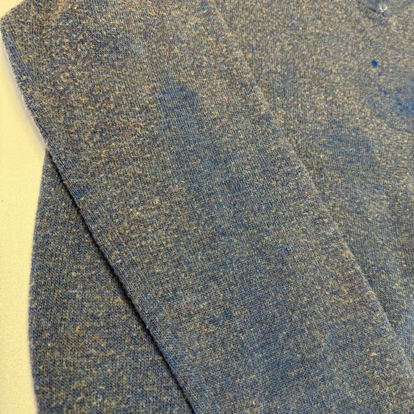 Vintage 60s Sigma Nu Sweater Mens Large Blue V Neck Long Sleeve College Frat - Picture 9 of 13